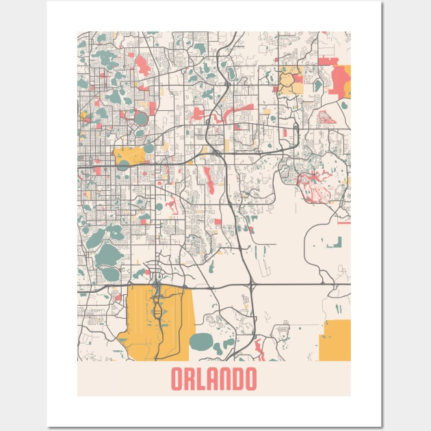 Orlando - United States Chalk City Map Wall Art by tienstencil